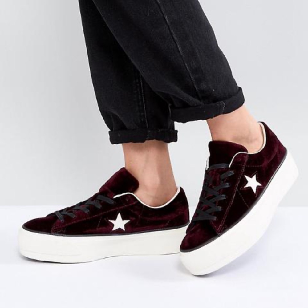 Converse velvet chunky woman’s sneakers - Picture 2 of 12